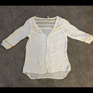 Mudd antique white 3/4 sleeve shirt